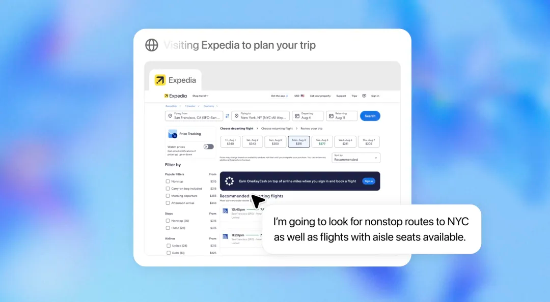 GPT5 Agent功能演示：自动操作Expedia网页订机票