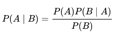 贝叶斯公式 P(A|B) = P(A)P(B|A) / P(B)