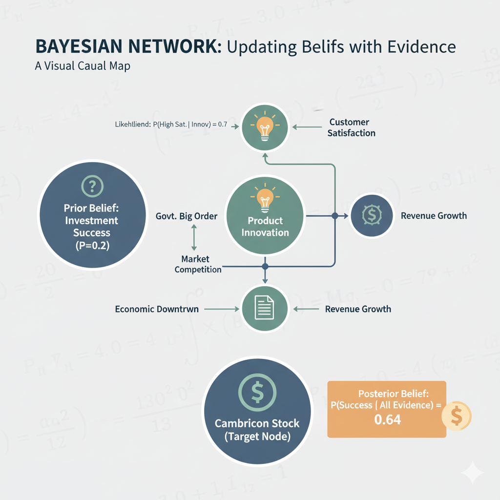 贝叶斯网络：用证据更新信念的可视化因果图