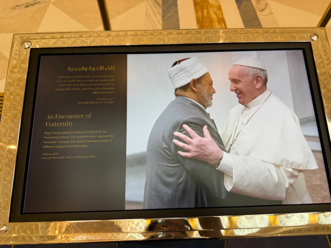 教皇方济各与大伊玛目握手